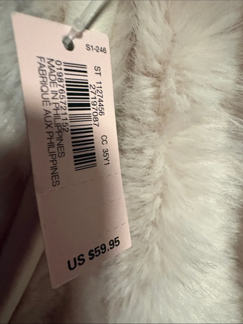 Victoria's Secret Cream Faux Fur Tote Bag